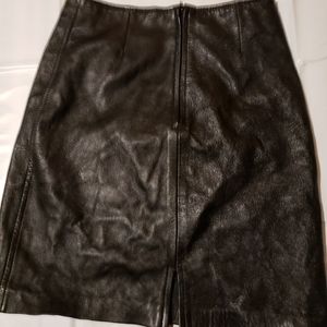 Leather pencil miniskirt